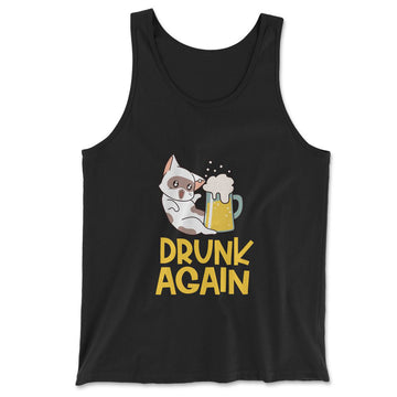 Drunk Again Men/Unisex Tank in Black color